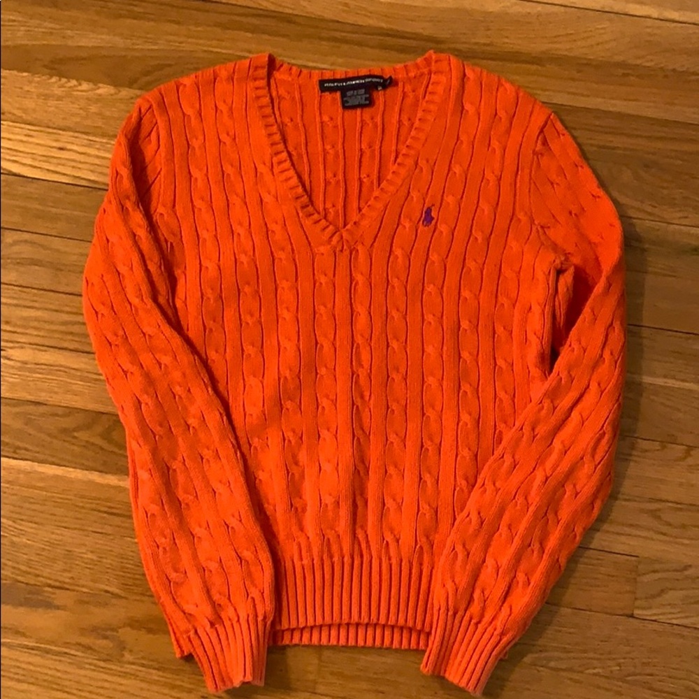 Brand New Ralph Lauren Orange Cable, SZ L